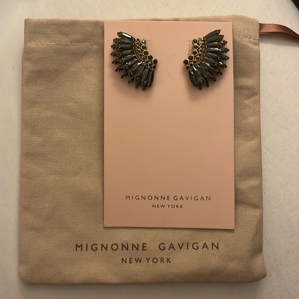 Mignonne Gavigan Black Gold Madeline Crystal Earrings